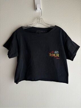 Travis Scott Astroworld Wish You Were Here Tour T-Shirt Distressed Cropped Sz S